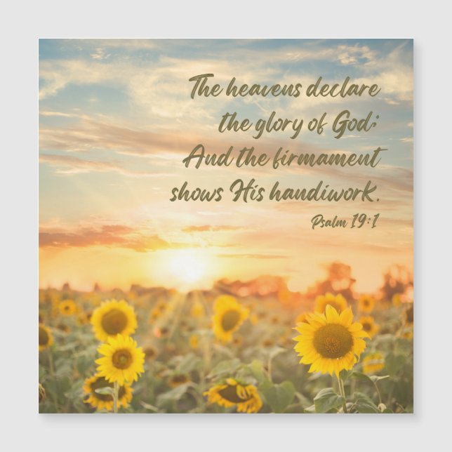 Psalm 19:1 NKJV Sunflower and Sunrise Bible Verse (Devant)