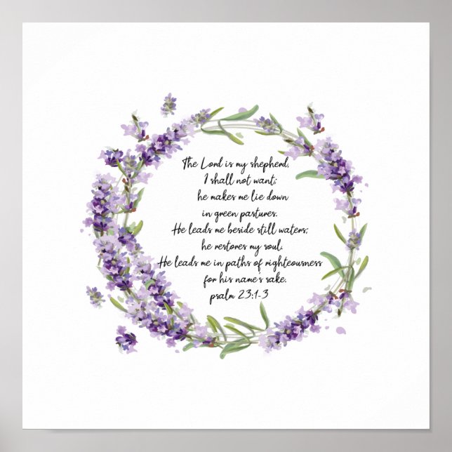 Psalm 23: 1-3 Poster (Devant)