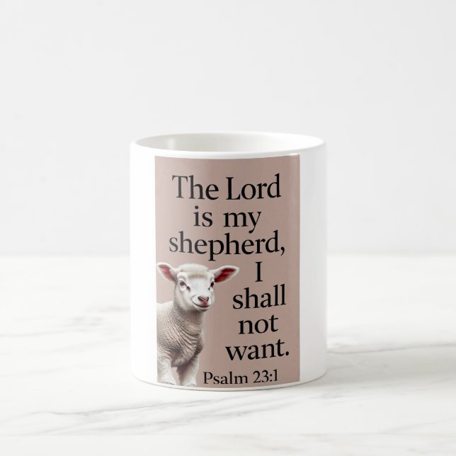 Psalm 23:1 Christian Lamb Coffee Mug (Centre)