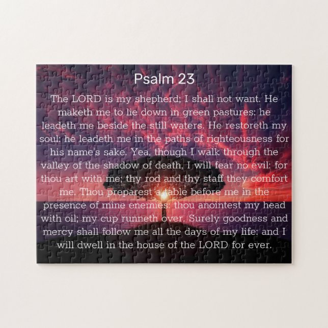Psalm 23 Bible Verse Tree Jigsaw Puzzle (Horizontal)