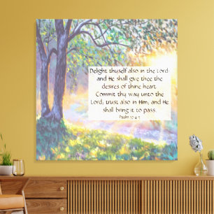 Psalm 37:4-5  impression sur toile