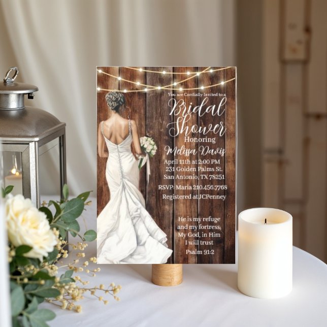 Psalm 91:2 Bridal Shower Invitation (Personalize this beautiful Psalm 91 bridal shower invitation. )