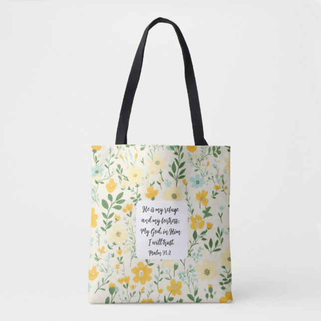 Psalm 91:2 Christian Tote Bag (Devant)