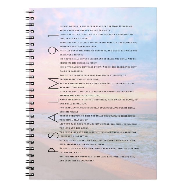 Psalm 91 Beach Ocean Waves Christian Journal (Devant)