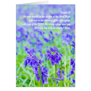 Psalm 91, Bluebells folded card