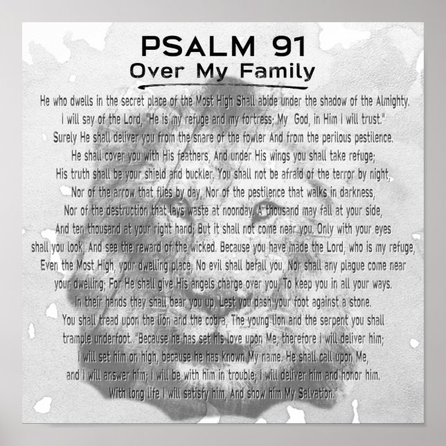 Psalm 91 Lion Artwork For Your Family Home Poster (Devant)