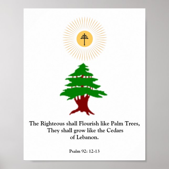 Psalm 92: 12-13 Cedar of Lebanon Maronite Poster (Devant)