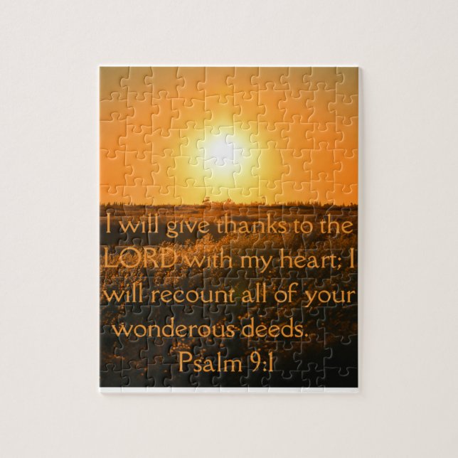 Psalm 9:1 Puzzle (Vertical)