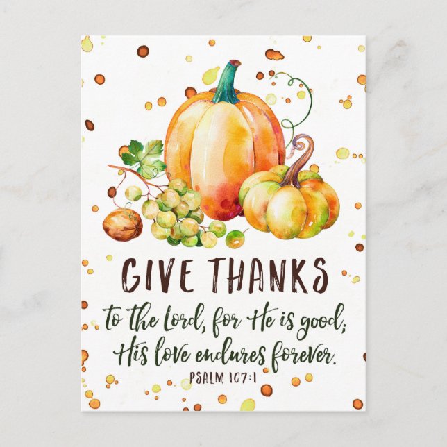 Psaume 107:1, Donner Merci Carte Postale (Devant)