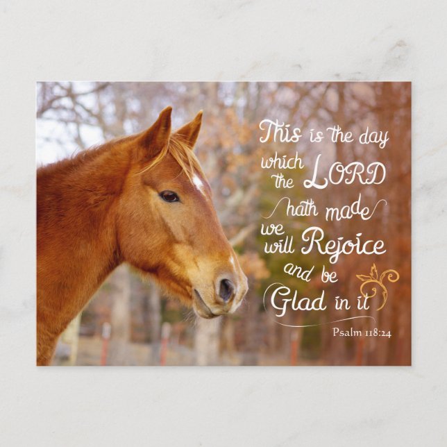 Psaume 118 Bible Verse Chestnut Horse Cartes posta (Devant)
