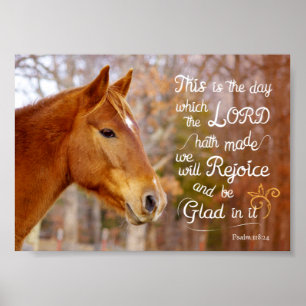Psaume 118 Bible Verse Chestnut Horse Poster