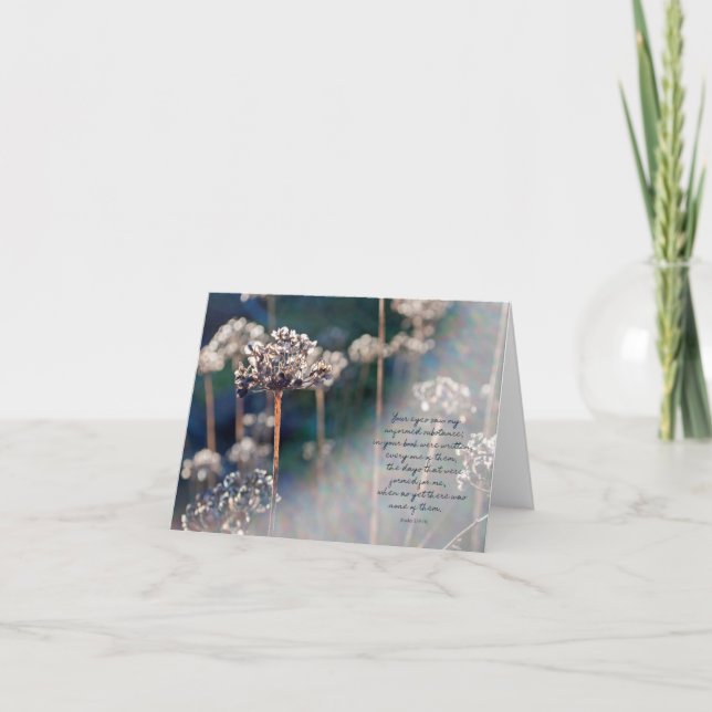 Psaume 139:16 Carte d'encouragement de rayon de so (Devant)