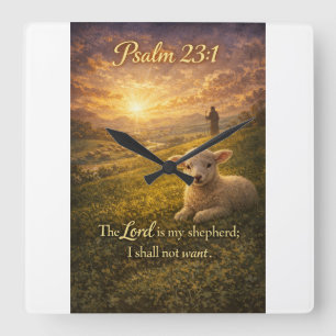 Psaume 23:1 Bible Chrétien Horloge Murale Agneau