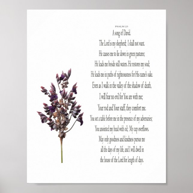 Psaume 23, Affiche botanique jaune violet (mat) (Devant)