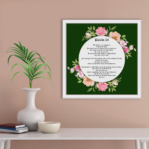 Psaume 23 Bible Ecriture sur Green Gicleé Poster
