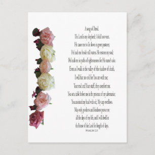 Psaume 23, Chanson de David, Carte postale de vaca