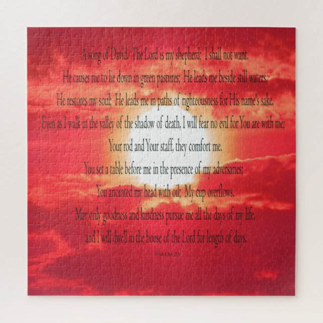 Psaume 23, Ciel de feu, 676 pièces - Puzzle diffic (Vertical)