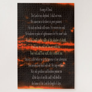 Psaume 23, Ciel rouge foncé, 1014 pc, Puzzle diffi