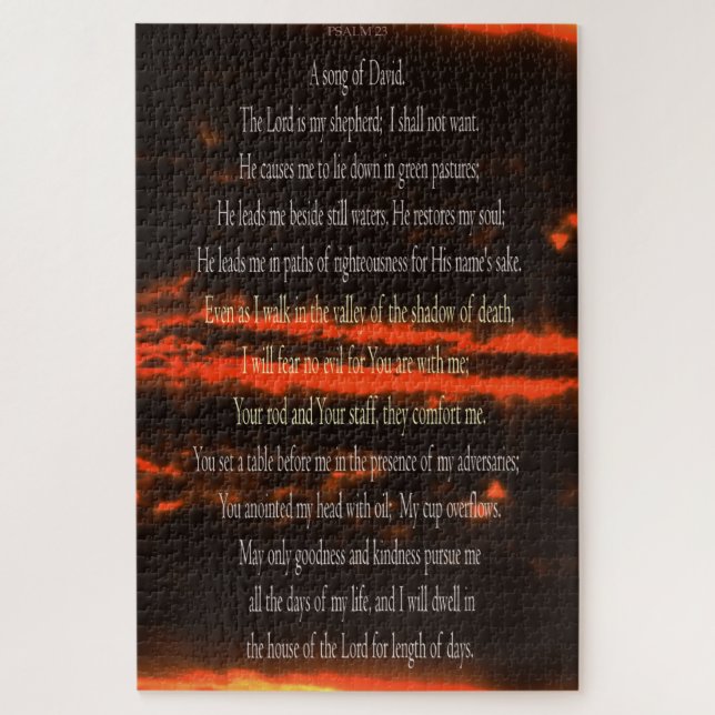 Psaume 23, Ciel rouge foncé, 1014 pc, Puzzle diffi (Vertical)