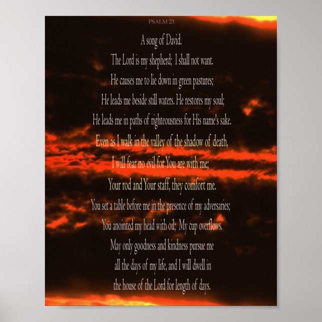 Psaume 23, Ciel Rouge Foncé, Affiche Papier (Mat) (Devant)