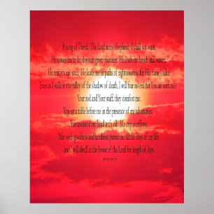 Psaume 23, Ciel rouge, Poster de valeur (Matte)