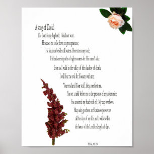 Psaume 23, Vert floral, Papier pour affiche de val