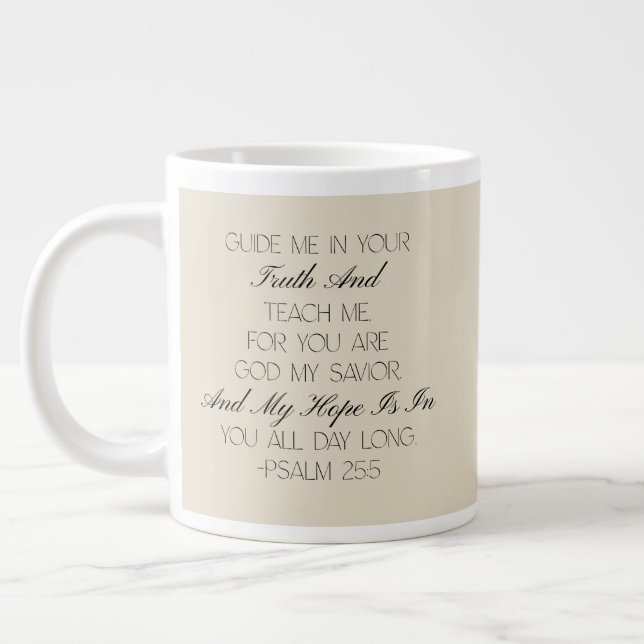 Psaume 25:5 Mug verset biblique Espoir (Gauche)