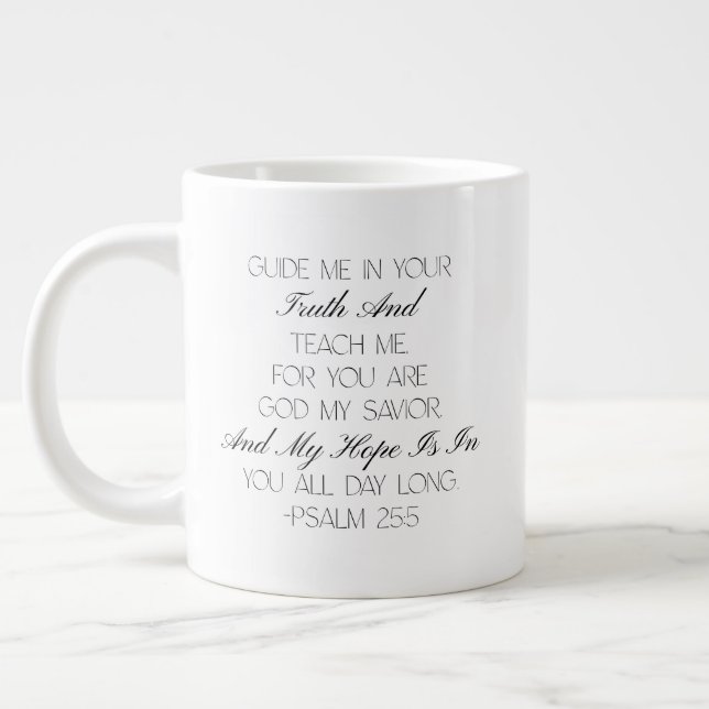 Psaume 25:5 Mug Verset Biblique Espoir (Gauche)