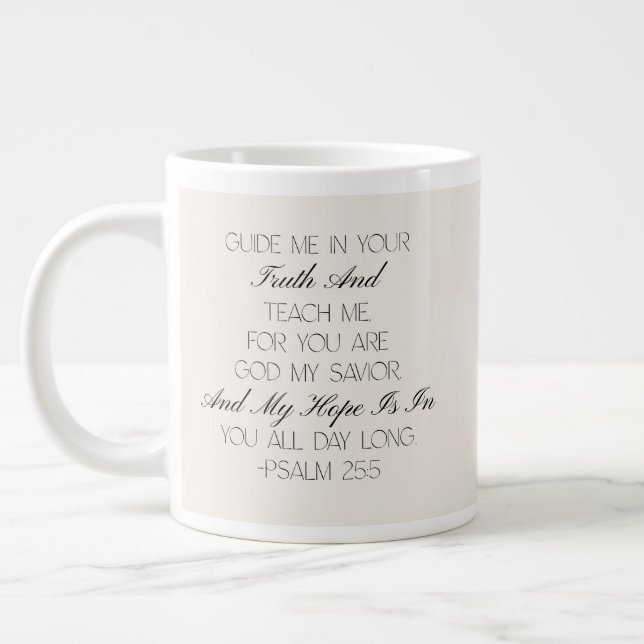 Psaume 25:5 Mug verset biblique Espoir (Gauche)