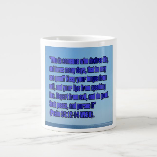 Psaume 34:12-14 WEBU Mug (Devant)