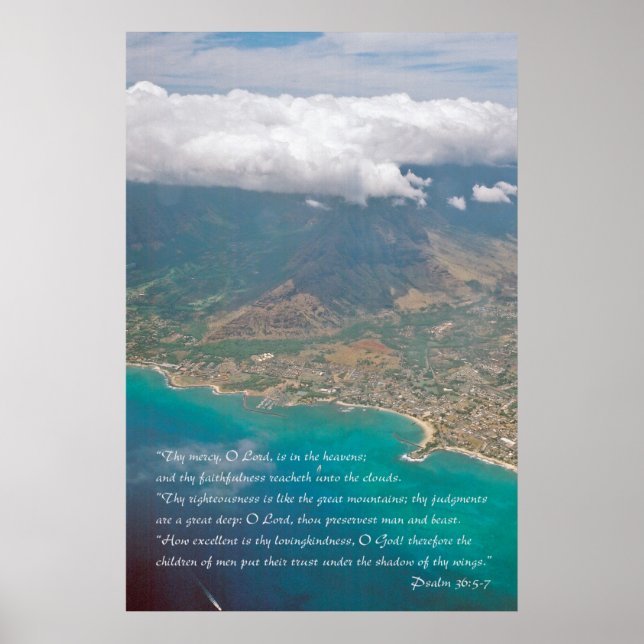 Psaume 36:5-7 Poster des Écritures (Devant)