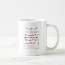 Psaume 37:4 Bible Verse Christian Coffee Mug