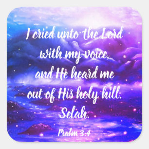 Psaume 3:4   Stickers Écriture Verbe Bible