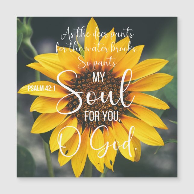 Psaume 42:1 Tournesol de la Bible Chrétienne (Devant)