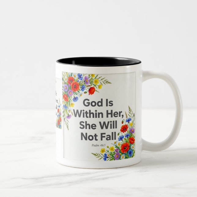 Psaume 46:5 DIEU Est En Elle Mug Chrétien (Droit)