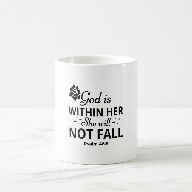 Psaume 46:6 Fête des Mères Bible Verse Café Mug (Centre)