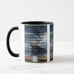 Psaume 61:1-3 KJV Bible Verse Mug à deux tons