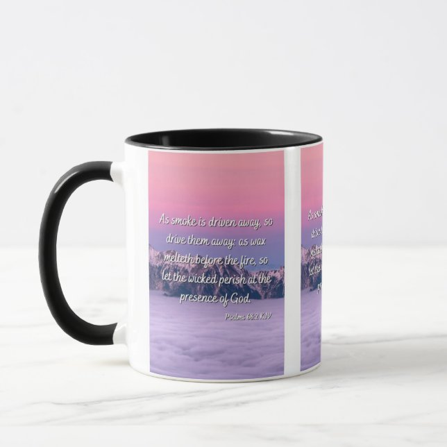 Psaume 68:2 KJV Bible Verse Mug à deux tons (Gauche)