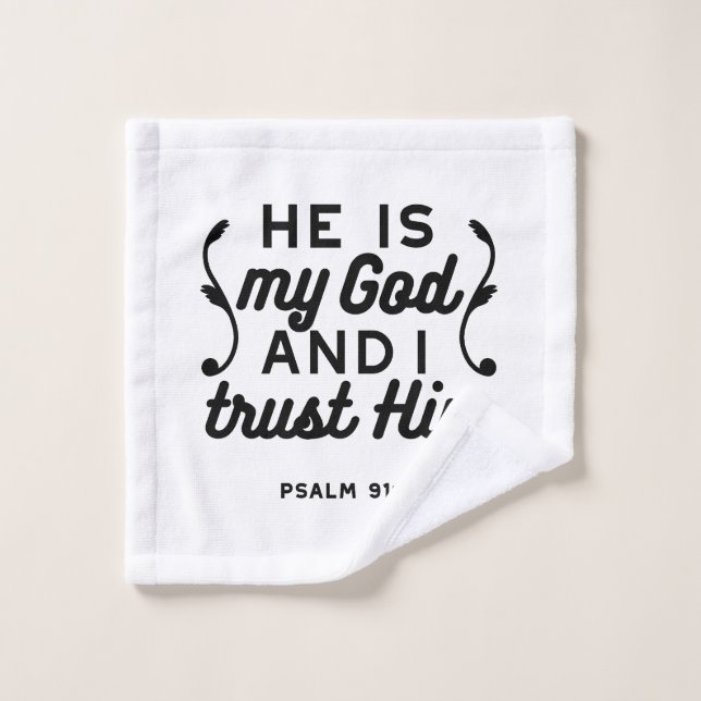 Psaume 91:2 – Verset de la Bible chrétienne de con (Gant de toilette)