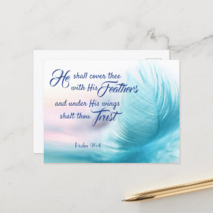 Psaume 91:4 Carte postale - King James Version