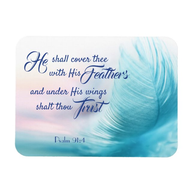 Psaume 91:4 King James Magnet (Horizontal)