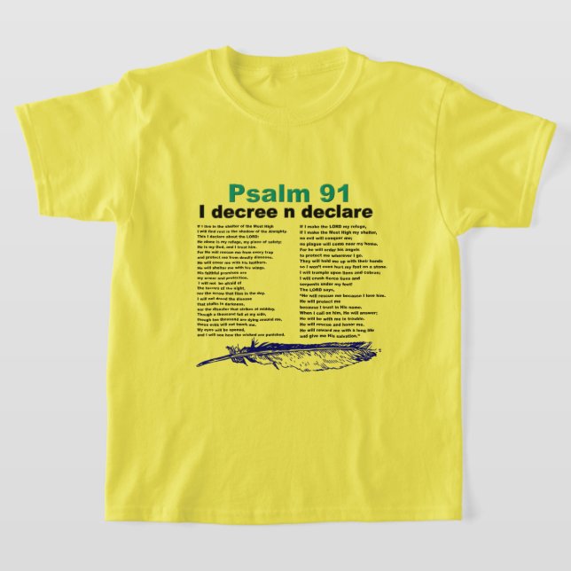 Psaume 91 Bible Écriture Girls T-shirt chrétien (Poser)