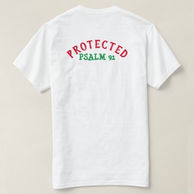 Psaume 91 Bible Écriture Girls T-shirt chrétien (Design dos)