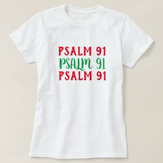 Psaume 91 Bible Écriture Girls T-shirt chrétien (Design devant)