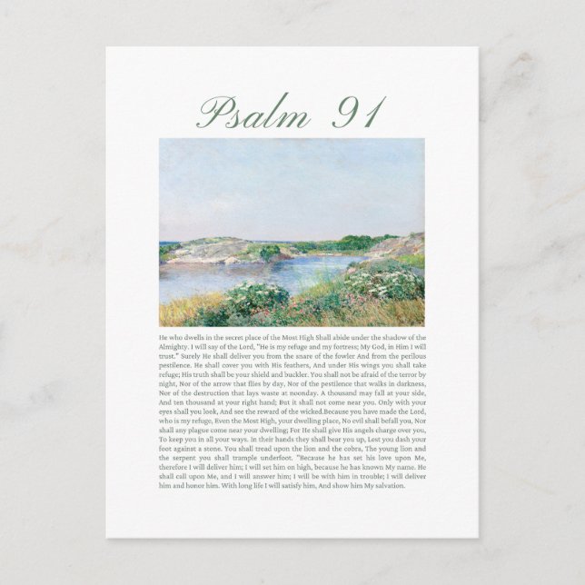 Psaume 91 carte postale verset biblique (Devant)