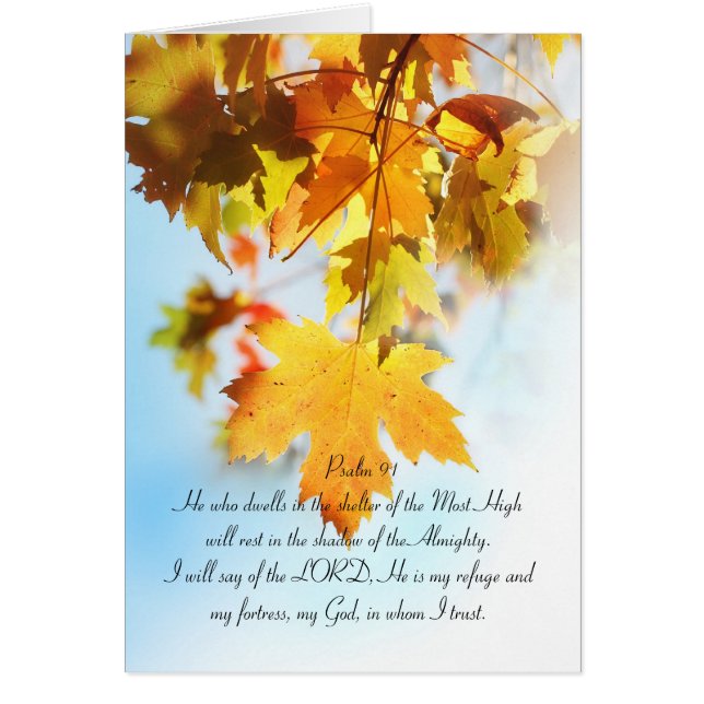 Psaume 91 tout le texte, feuille d'érable orange (Devant)