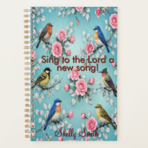 Psaume 96:1 Planner Fleuriste Personnalisé avec Oi