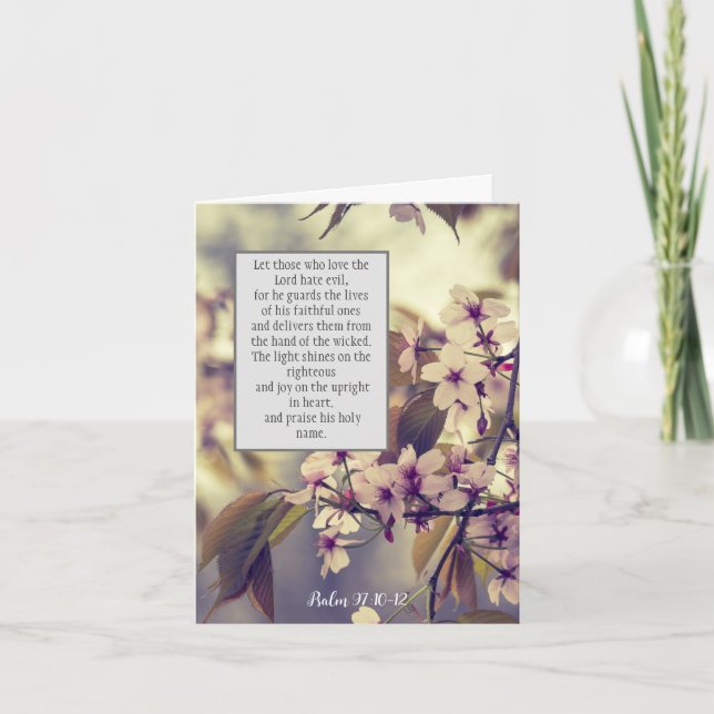 Psaume 97:10-12, carte pliée chrétienne (Devant)