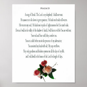 Psaume, Fleur Blanche, Papier Affiche de Valeur (M