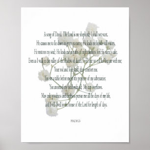 Psaume, Fleur Blanche, Poster de valeur (Matte)